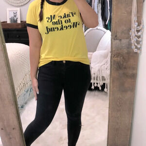 LulaRoe size small hello & black weekend tee